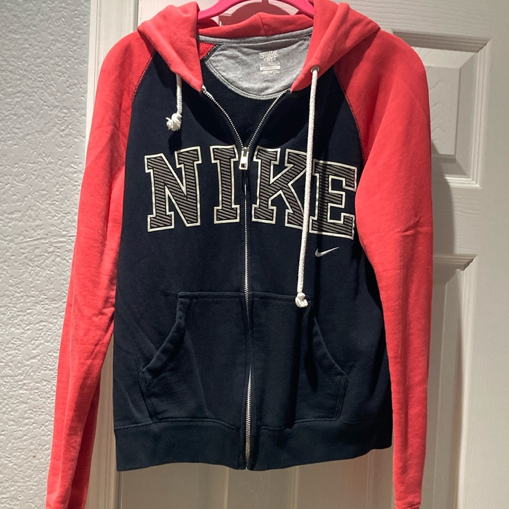 Nike Red and Black Hoodie Juniors